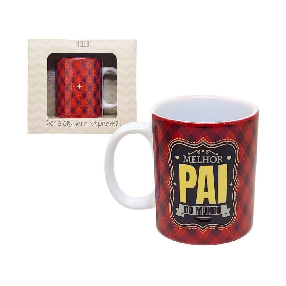CANECA GM PAI DO MUNDO 330ML P19-1 CANECA MELHOR PAI DO MUNDO 330ML P19-1, CANECA, ESTAMPADA, DECORADA, PRESENTE, PAI, DIA DOS PAIS Cozinha