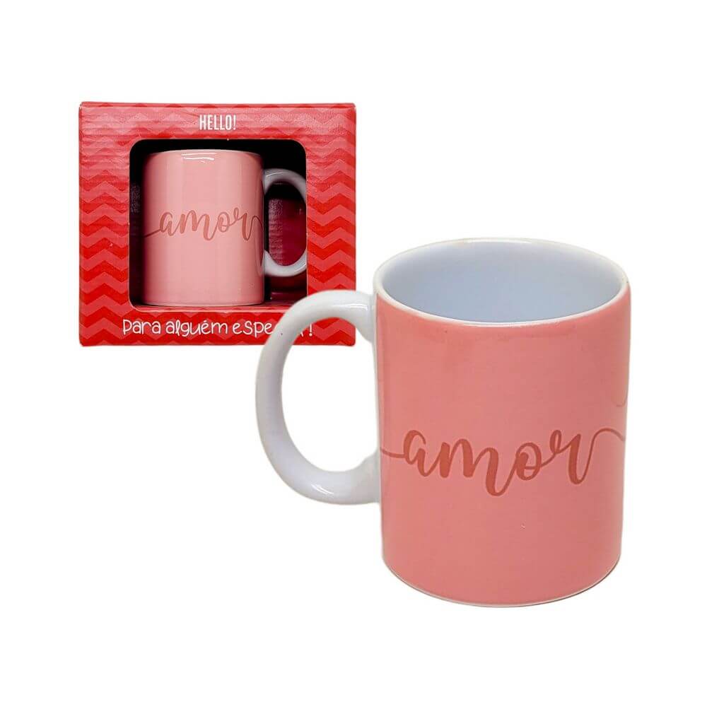 CANECA GM DA VIRADA AMOR 330ML EF19-1 CANECA DA VIRADA AMOR 330ML EF19-1, CANECA ROSA, CANECA FIM DE ANO, CANECA 330ML, CANECA DE CERAMICA Cozinha