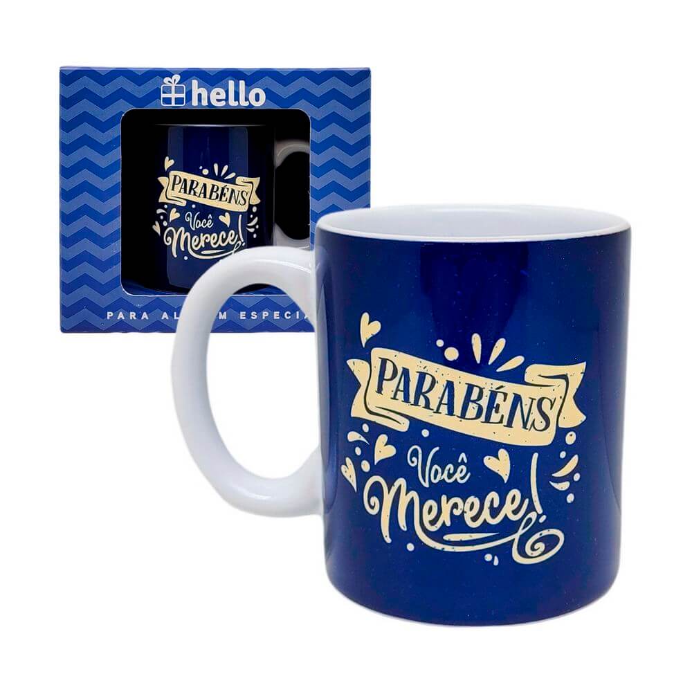 CANECA GM PARABENS AZUL 330ML EF27-1 CANECA PARABENS AZUL 330ML EF27-1, CANECA PARABENS, CANECA PARABENS AZUL, CANECA PRESENTE, CANECA DE CERAMICA, CANECA HELLO, CANECA Cozinha