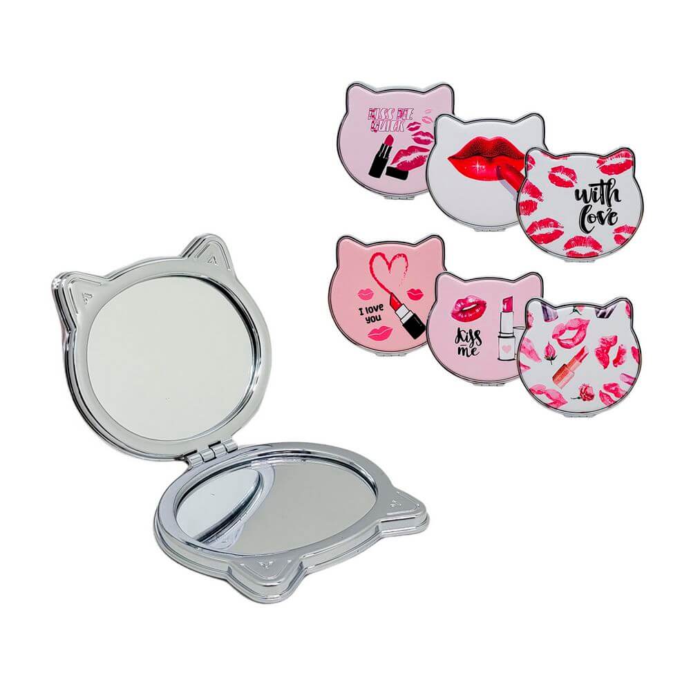 ESPELHO DE BOLSO PLASTICO ESPL50-18 ESPELHO DE BOLSO ESPL50-18, ESPELHO, ESPELHO DE BOLSO, ESPELHO GATO, ESPELHO DECORADO, ESPELHO BEIJO, ESPELHO DE METAL, ARTIGOS COSMETICOS Beleza & Saude