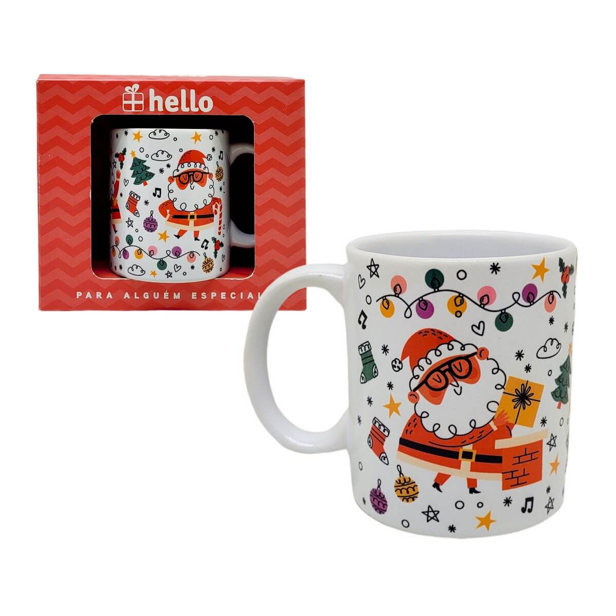 CANECA NATAL NOEL 330ML NAT-9 CANECA CERAM. NOEL DECOR. 330ML NAT-9, CANECA NATAL, CANECA NOEL, CANECA PRESENTE, CANECA DE CERAMICA, CANECA HELLO, CANECA, NATAL, PAPAI NOEL Cozinha