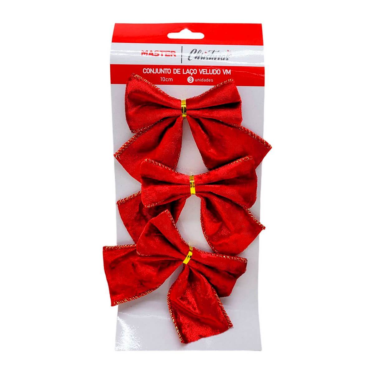 LACO DE NATAL WF1829 29CM 3PCS ENF. NATAL LACOS 10CM 3PCS WF1829, LACO, LACO 10CM, KIT LACOS, ENFEITE, NATAL, DECORACAO-Natal e Ano Novo