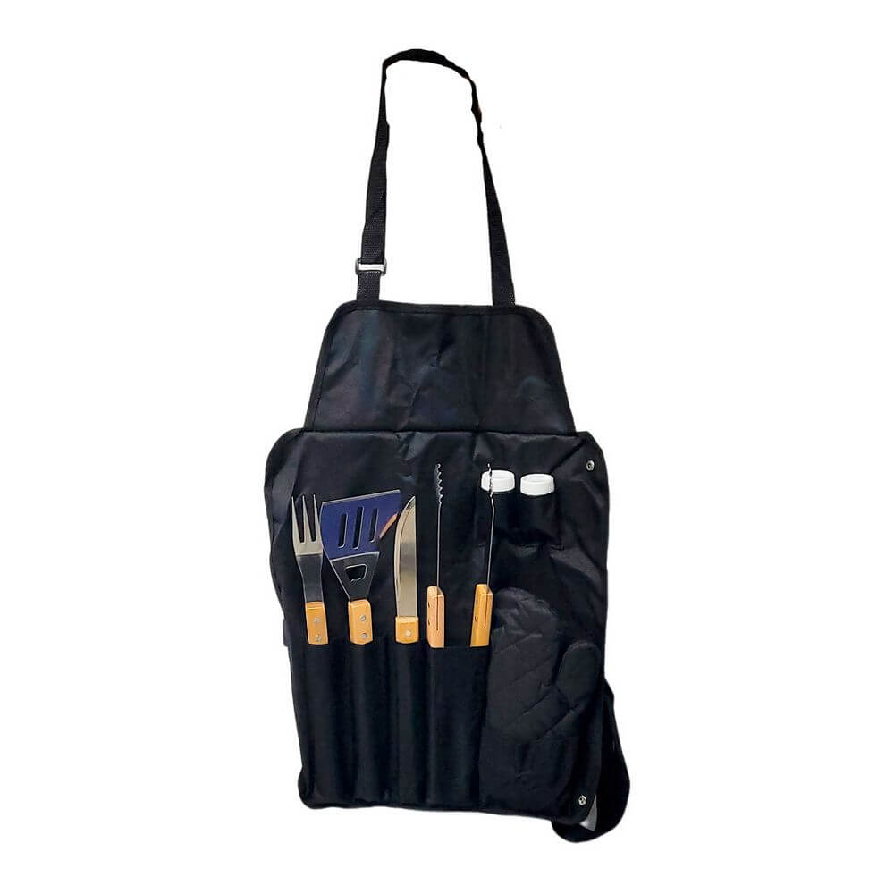 KIT P/CHURRASCO AVENTAL C/8 PCS 141868 KIT P/CHURRASCO AVENTAL C/8 PCS 141868, KIT CHURRASCO, CHURRASCO, FACA CHURRASCO, PEGADOR CHURRASCO, SALEIRO CHURRASCO, ESPATULA CHURRASCO, GARFO CHURRASCO, AVENTAL Cozinha