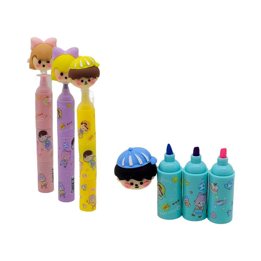 CANETA MARCA TEXTO 3 CORES MENINA MD-169 MARCA TEXTO MENINA 3CORES MD-169, MARCA TEXTO, MARCA TEXTO MENINO, MARCA TEXTO INFANTIL, CANETA, MATERIAL ESCOLAR Material Escolar e Papelaria