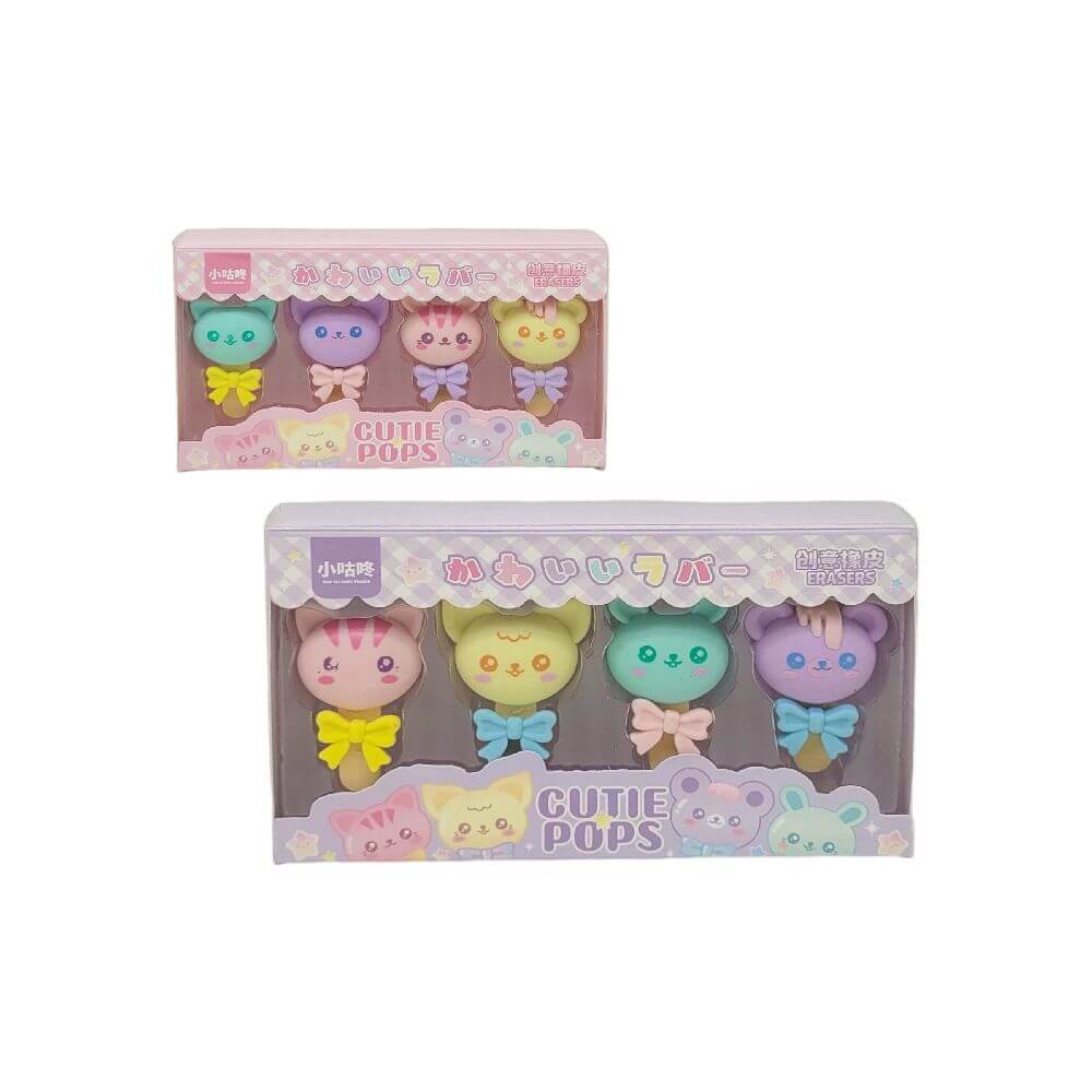 BORRACHAS DECORADAS CUTIES 13X8CM XGD-2410 KIT BORRACHAS CUTIES POPS XGD-2410, BORRACHA, KIT BORRACHAS, BORRACHA GATO, BORRACHA CUTIES POPS, BORRACHA LUDICA, ESCOLA, PAPELARIA Material Escolar e Papelaria