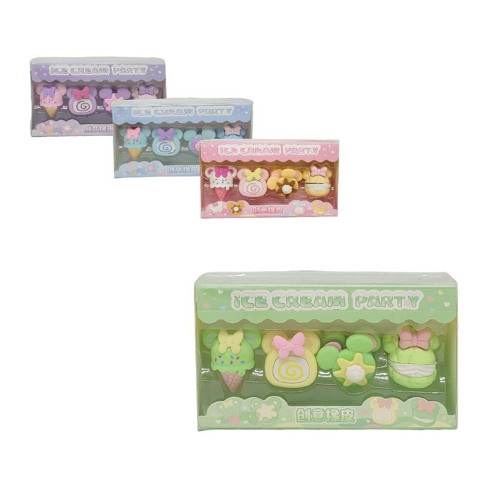 BORRACHAS DECORADAS ICE CREAM 13X8CM XGD-8080 KIT BORRACHAS ICE CREAM XGD-8080, BORRACHA, KIT BORRACHAS, BORRACHA ICE CREAM, BORRACHA LUDICA, ESCOLA, PAPELARIA Material Escolar e Papelaria