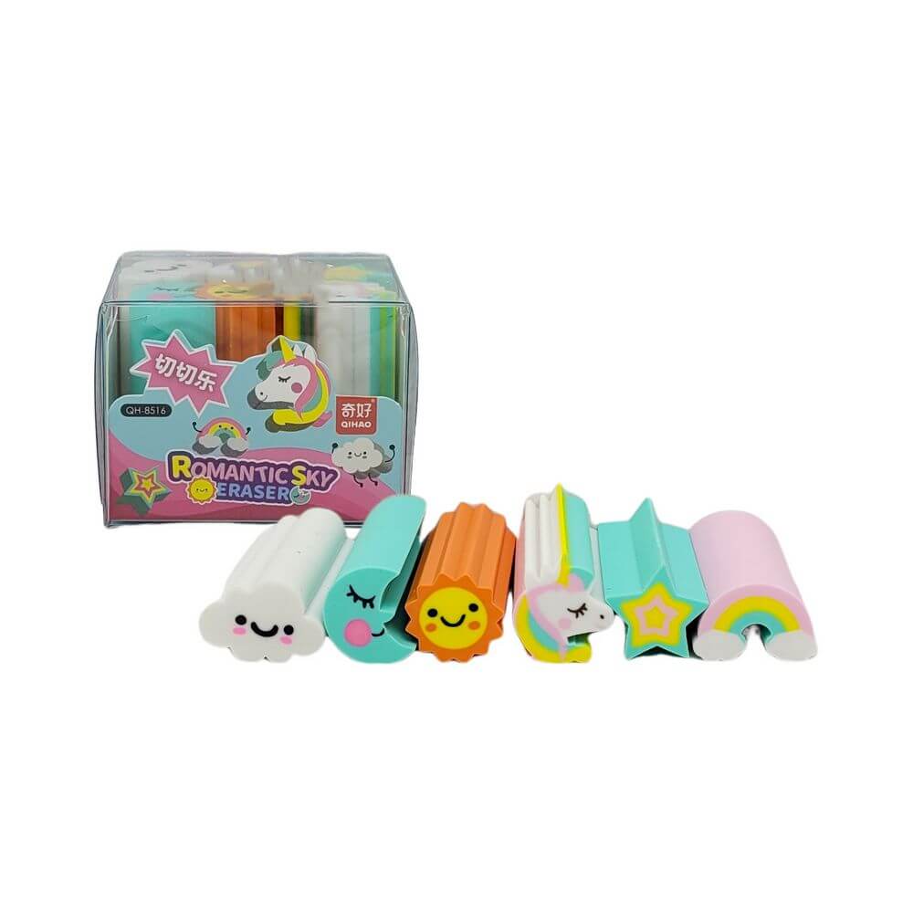 BORRACHA DECORADA UNICORNIO QH-8516 KIT BORRACHAS LUDICAS QH-8516, KIT, BORRACHA, KIT BORRACHAS, BORRACHAS LUDICAS, BORRACHA PERSONALIZADA, BORRACHAS FOFINHAS, ESCOLA, PAPELARIA Material Escolar e Papelaria