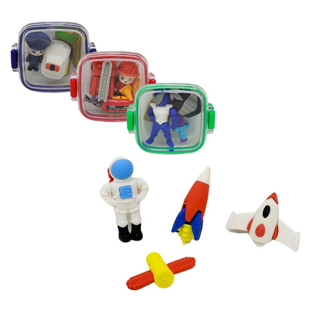 BORRACHAS DECORADAS NO POTE ASTRO QH-8610 KIT BORRACHAS SORTIDO QH-8610, KIT, BORRACHA, KIT BORRACHAS, BORRACHAS PERSONALIZADAS, BORRACHA PROFISSOES, BORRACHA ASTRONAUTA, BORRACHA BOMBEIRO, BORRACHA POLICIAL, BORRACHA CAVALEIRO, PAPELARIA, ESCOLA Material Escolar e Papelaria