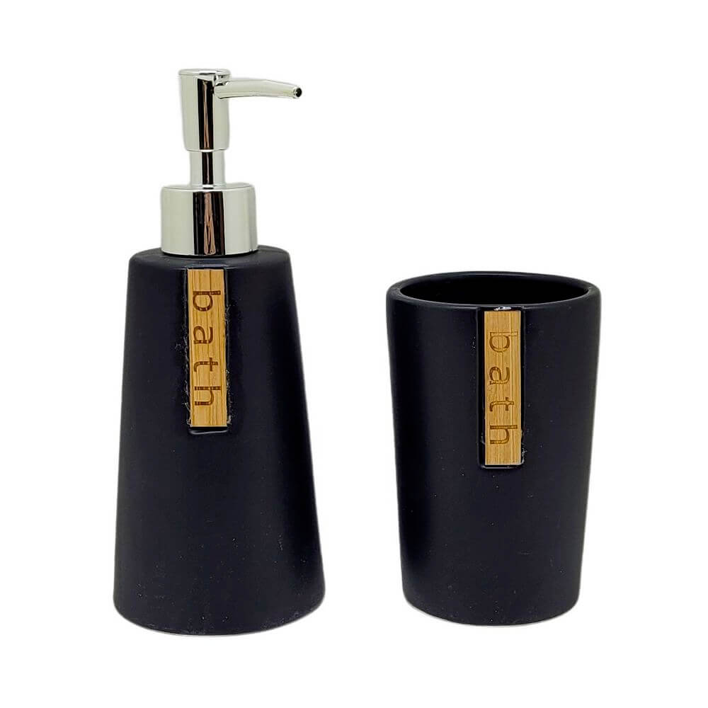 KIT BANHEIRO 2PCS CERAMICA BRTE-14085 KIT BANHEIRO PORCE. 2PCS BRTE-14085, KIT BANHEIRO, JOGO DE BANHEIRO, SABONETEIRA, KIT BANHEIRO DE PORCELANA, HIGIENE, BANHEIRO-Banheiro & Lavanderia