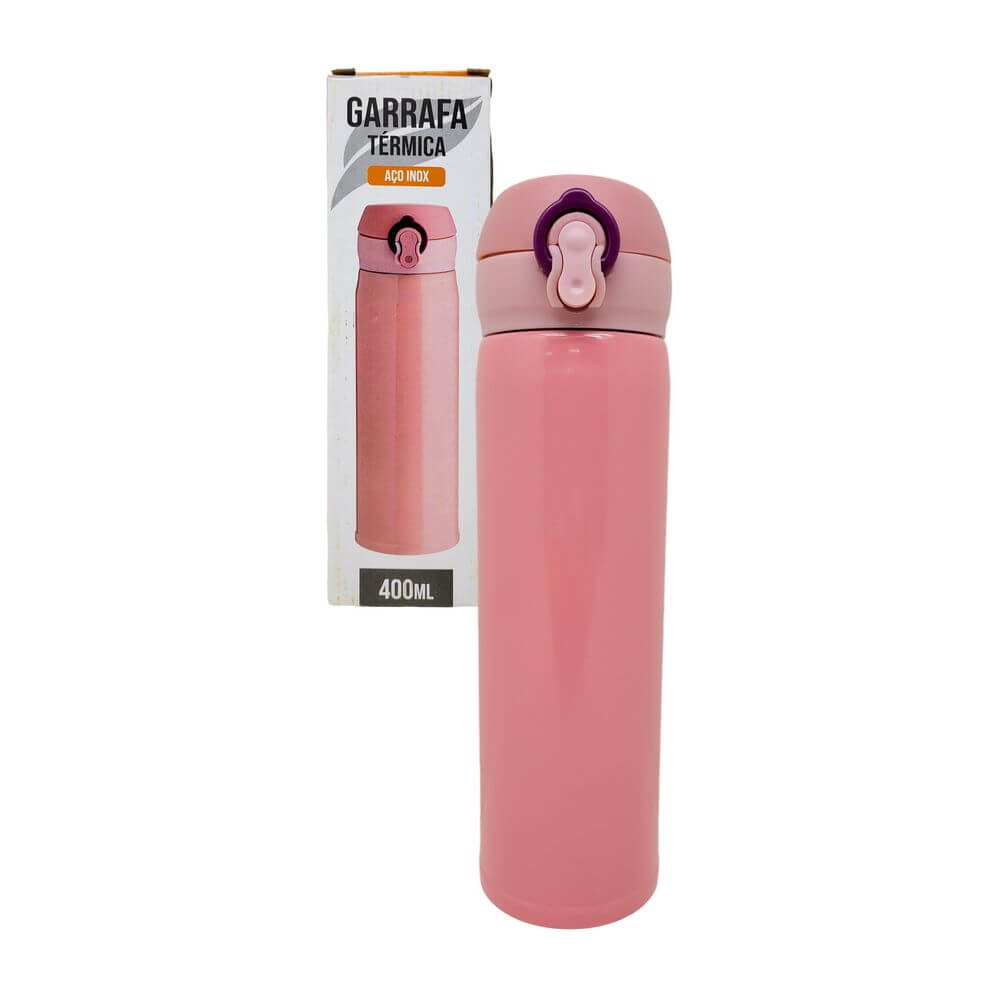 GARRAFA TERMICA 400ML ROSA 5544 GARRAFA TERMICA INOX ROSA 400ML 5544, GARRAFA TERMICA, GARRAFA INOX, GARRAFA ROSA, GARRAFA 400ML Cozinha