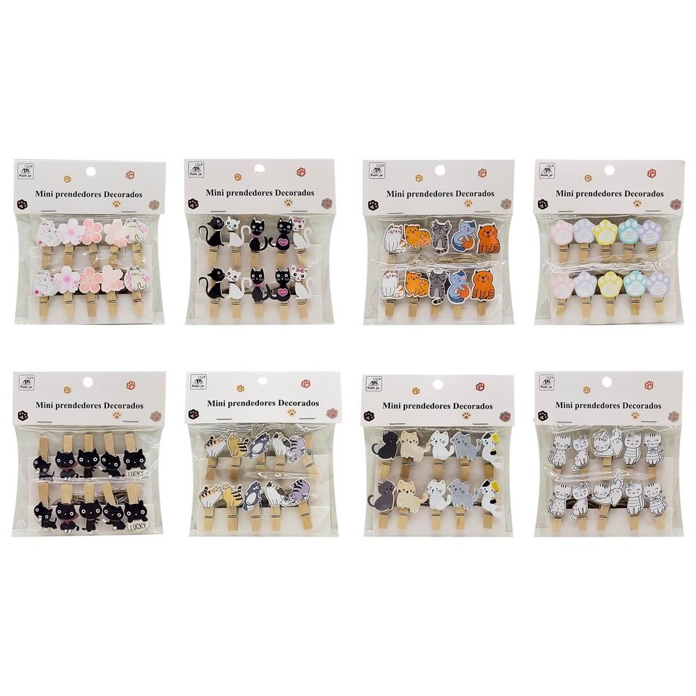MINI PRENDEDOR GATOS PET-MJ22493-13 MINI PRENDEDORES DECOR. PET-MJ22493-13, MINI PRENDEDOR DECORATIVO MADEIRA, MINI PRENDEDOR MADEIRA, PRENDEDOR DECORATIVO, PRENDEDOR DECORADO, PRENDEDOR MADEIRA, PRENDEDOR-Material Escolar e Papelaria