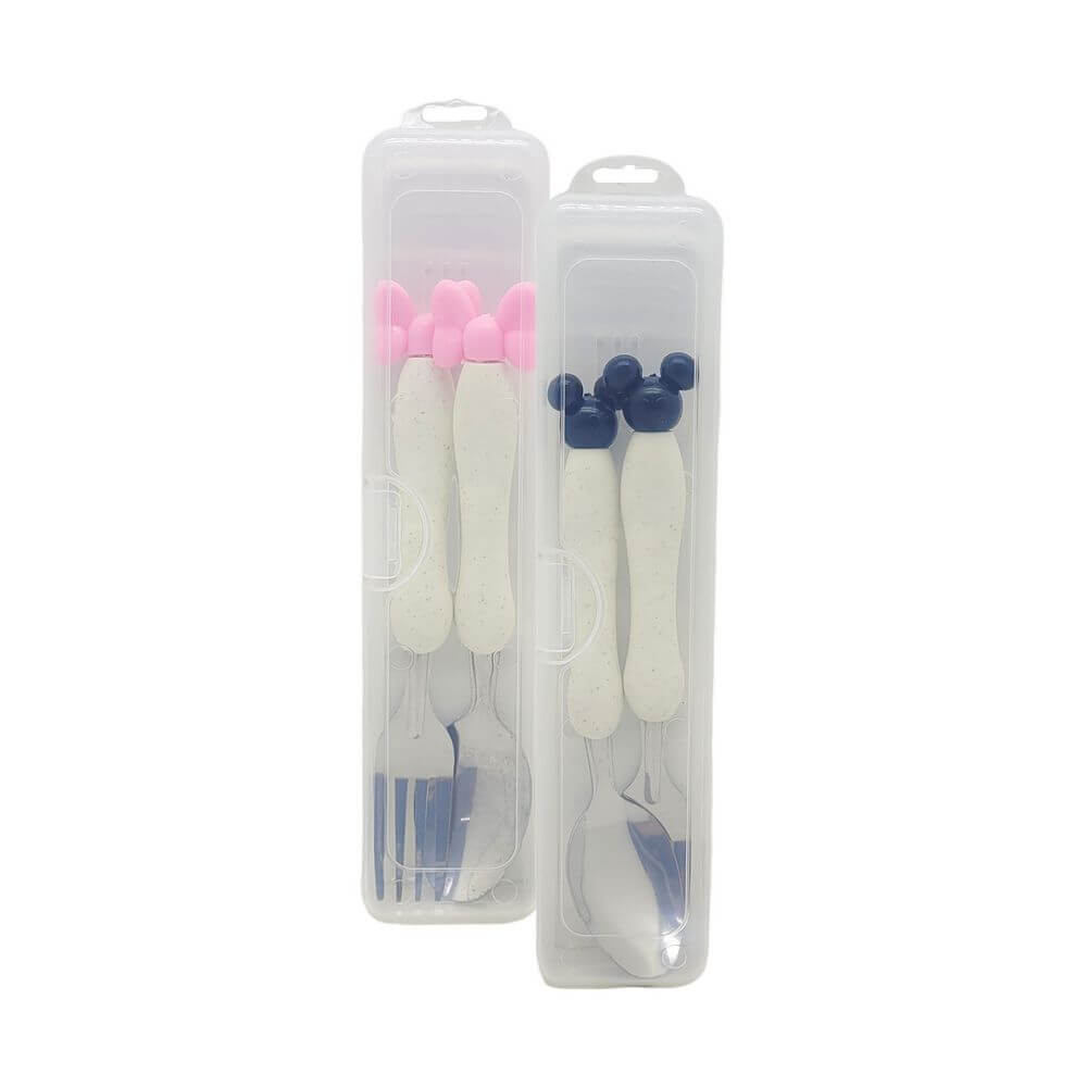 TALHER KIT C/ ESTOJO 2PCS 20CM JGT113H JG. TALHERES C/ ESTOJO JGT113H, TALHER, JOGO DE TALHER, TALHERES COM ESTOJO, TALHER COM LACO, TALHER MICKEY, GARFO, COLHER, COZINHA Cozinha