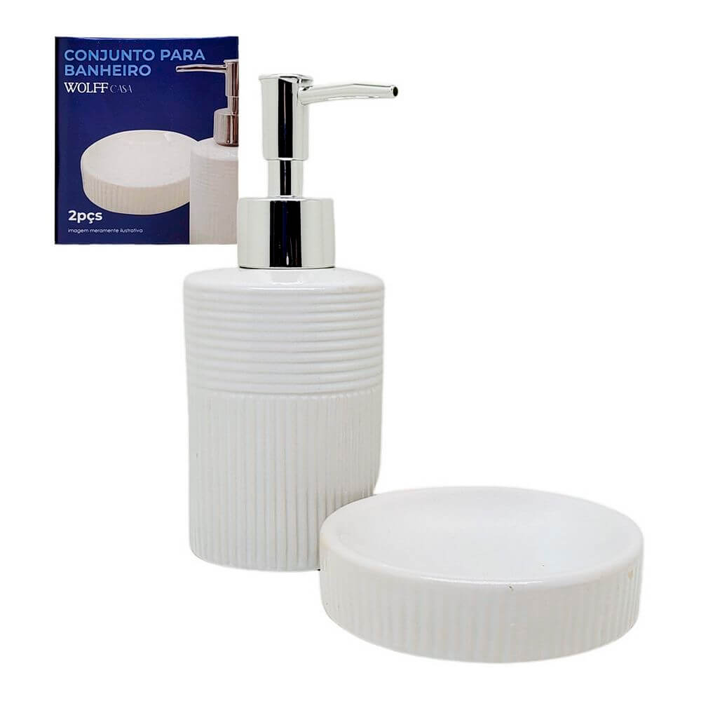 KIT BANHEIRO 2PCS CERAMICA 20830 CJ. P/ BANHEIRO CERAMICA 2PCS 20830, CONJUNTO PARA BANHEIRO, SABONETEIRA, SABONETEIRA DE CERAMICA, BANHEIRO, SABONETEIRA BRANCA Banheiro & Lavanderia