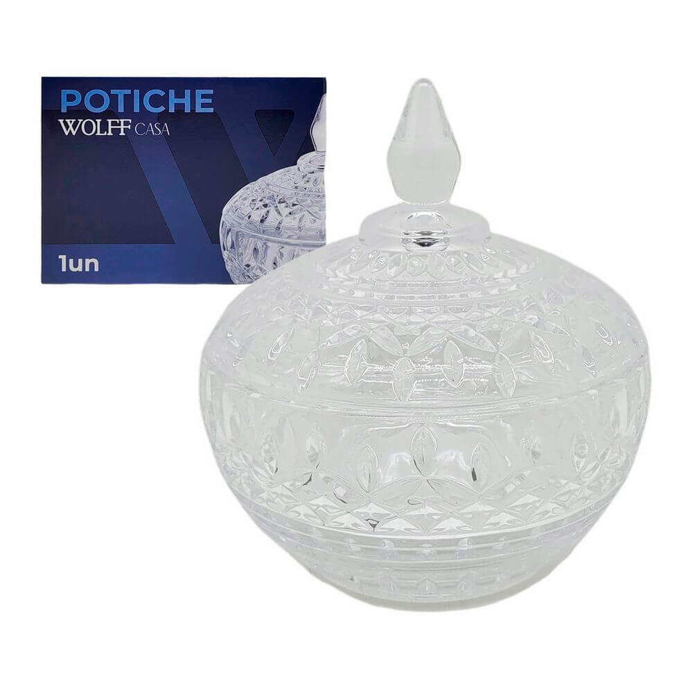 BOMBONIERE DE VIDRO LYS 14X15CM 28053 POTICHE LYS 14X15CM 28053, POTICHE, POTICHE LYS, POTICHE 14CM, POTICHE DE CRISTAL, POTICHE DECORATIVO, BOMBONIERE Cozinha