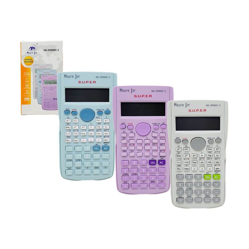 CALCULADORA CIENTIFICA 16CM MJ-350MSC-2 CALCULADORA CIENTIFICA MJ-350MSC-2, CALCULADORA, CALCULADORA CIENTIFICA, CALCULADORA COLOR, ESCOLA, ESCRITORIO, PAPELARIA Material Escritório