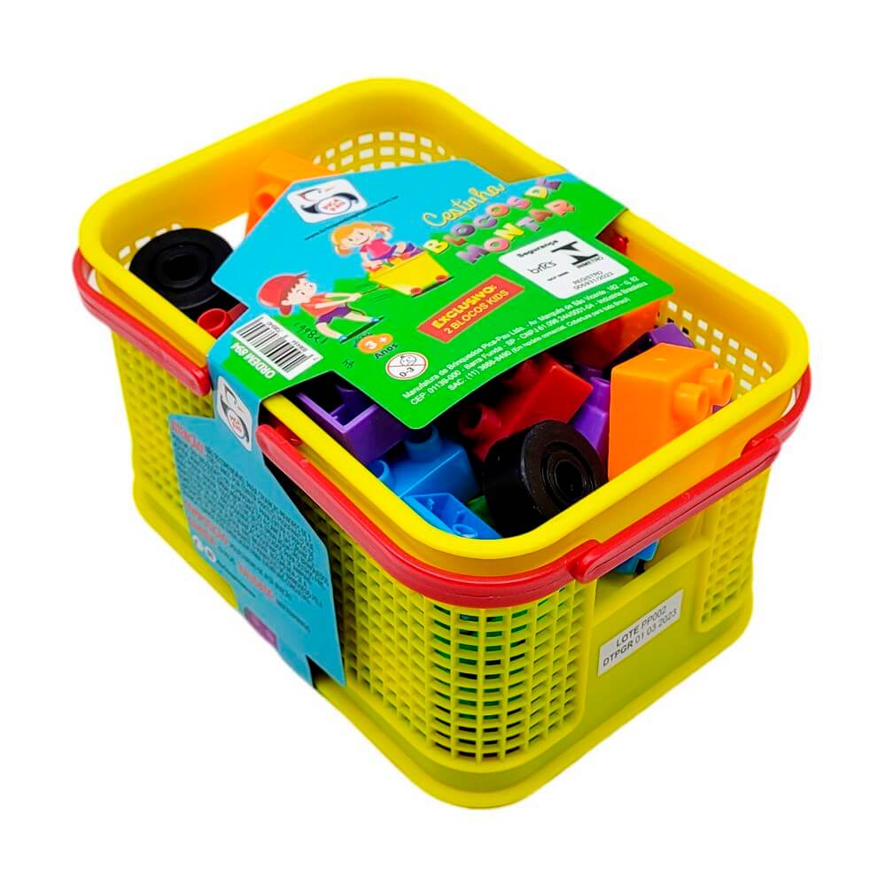BLOCOS DE MONTAR CESTINHA 18X13CM 894 BLOCOS DE MONTAR CESTINHA 894, BLOCOS DE MONTAR, LEGO, CESTINHA BLOCOS DE MONTAR, BRINQUEDOS Brinquedos