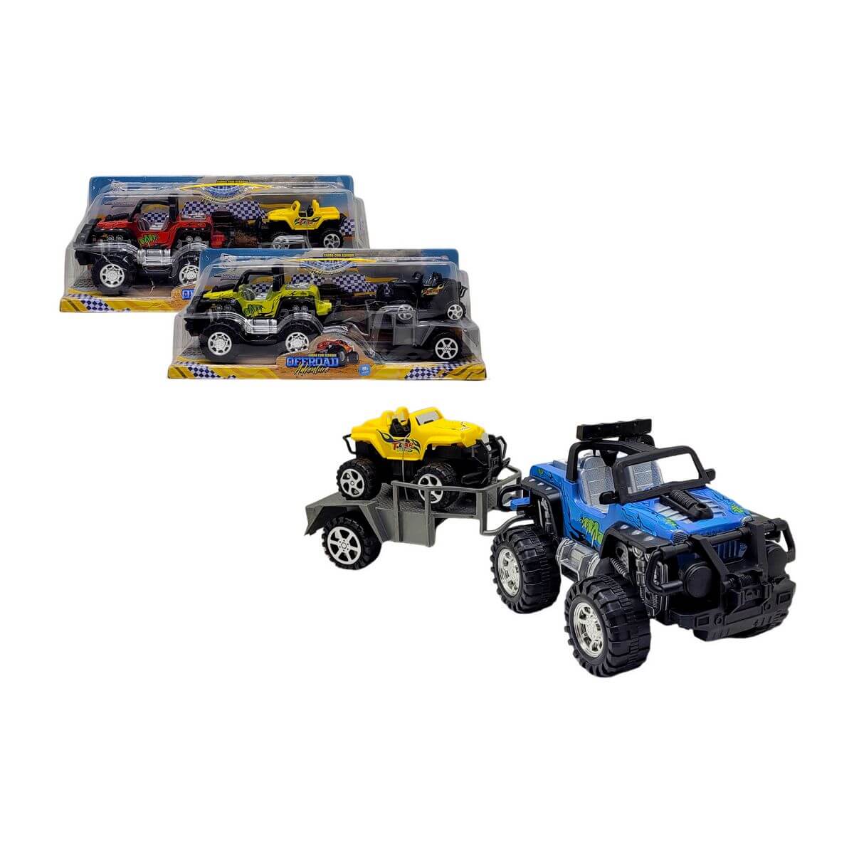 CARRO OFF ROAD C/ REBOQUE FRICCAO 3PCS 42CM PI4194 CARRO C/ REBOQUE FRICCAO 3PCS PI4194, CARRO, CARRO COM REBOQUE, JIPE, FRICCAO, OFF ROAD, BRINQUEDOS Brinquedos