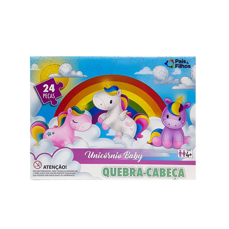 QUEBRA CABECA 24PCS UNICORNIO 2157 JOGO QUEBRA CABECA UNICORNIO, JOGO QUEBRA CABECA, JOGOS, JOGO, JOGO TABULEIRO-Brinquedos