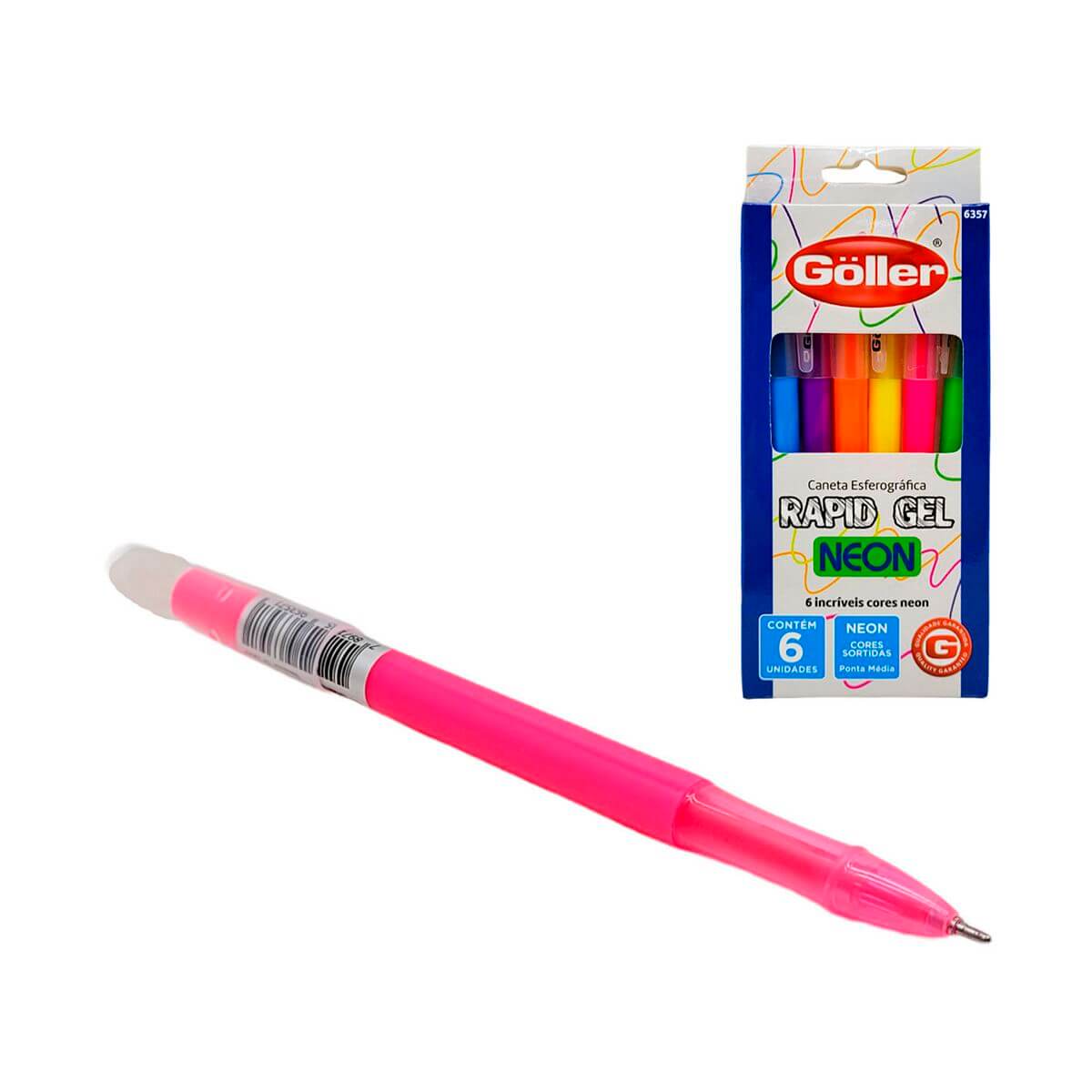 CANETA ESFEROGRAFICA GEL NEON 6 CORES 6357 CANETA ESFERO. GEL NEON 6CORES 6357, CANETA, CANETA ESFEROGRAFICA, CANETA GEL, ESCOLA, PAPELARIA, CANETINHA Material Escolar e Papelaria