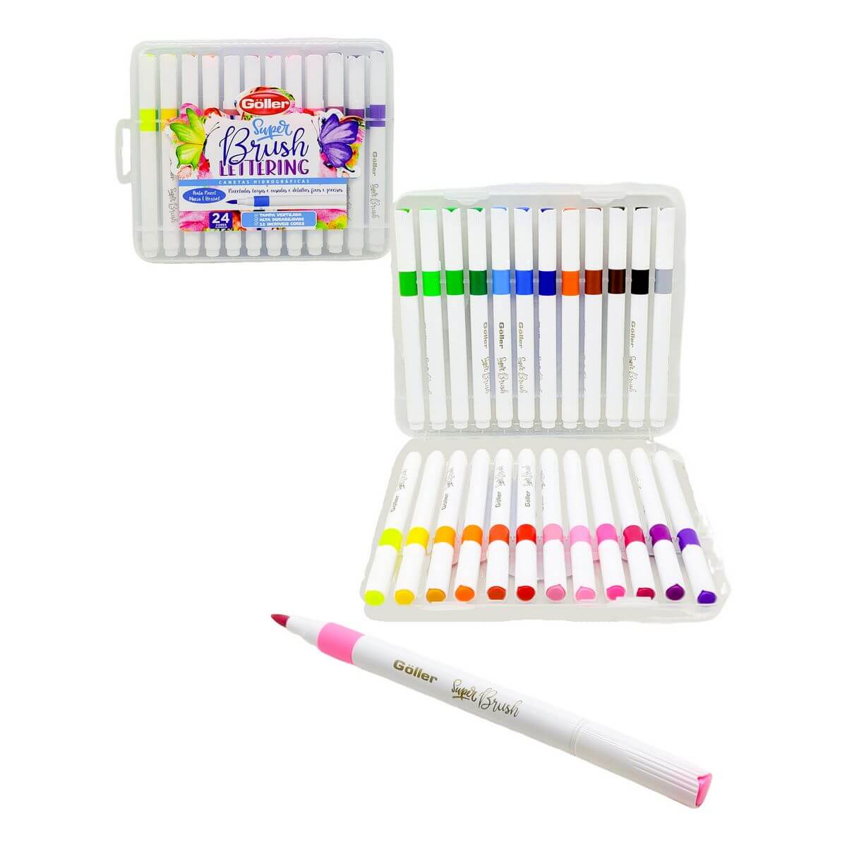 CANETA HIDROCOR BRUSH  C/24 6775 CANETAS HIDROG. BRUSH  C/24 6775, CANETA HIDROGRAFICA, CANETINHAS, CANETA BRUSH, COLORIR, CRIATIVADADE, ESCOLA, PAPELARIA Material Escolar e Papelaria