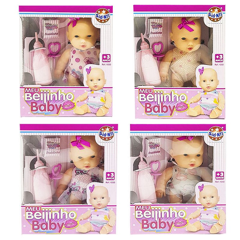 BONECA SID-NYL MEU BEIJINHO BABY 20CM 1050 BONECA MEU BEIJINHO BABY, BONECA BEBE MAMADEIRA, BONECA DECORADA ACESSORIOS, BONECA DECORADA BEBE, BONECA BEBE ENFEITADA, BONECA MENINA Brinquedos