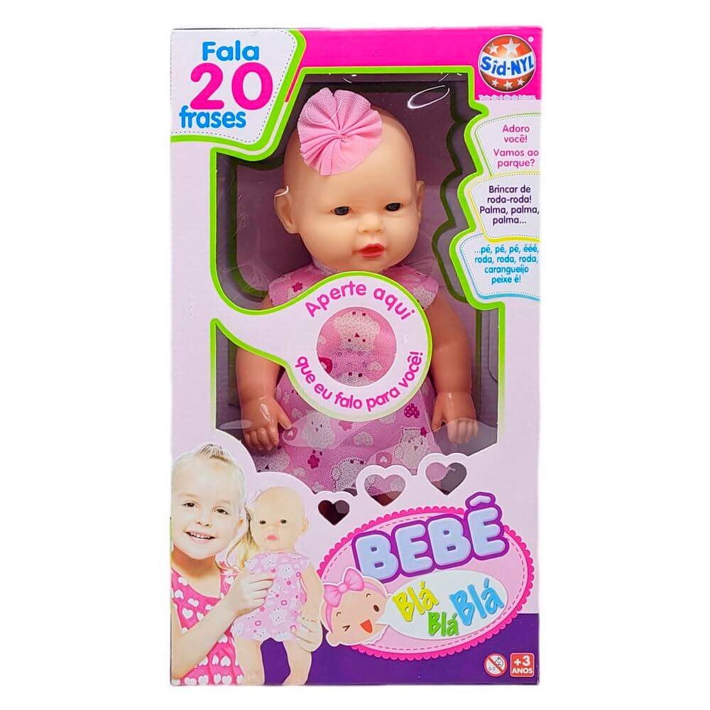 BONECA SID-NYL BEBE BLA BLA BLA 37CM 1460 BONECA BEBE BLA BLA BLA 1460, BONECA, BONECA BEBE, BEBE BLA BLA BLA, BONECA QUE FALA, BONECA COM VOZ, BRINQUEDOS Brinquedos