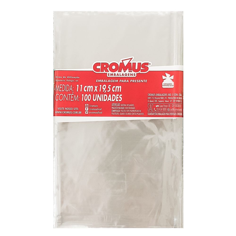EMBALAGEM CROMUS CRISTAL 11X19 C/100 EMBALAGEM 11X19,5 INCOLOR BRANCO C/ 100, EMBALAGEM INCOLOR CROMUS 11X19,5, EMBALAGEM INCOLOR 11X19,5, EMBALAGEM INCOLOR CROMUS, EMBALAGEM 11X19,5, EMBALAGEM INCOLOR, EMBALAGEM CROMUS, EMBALAGEM Decoracao e Presentes