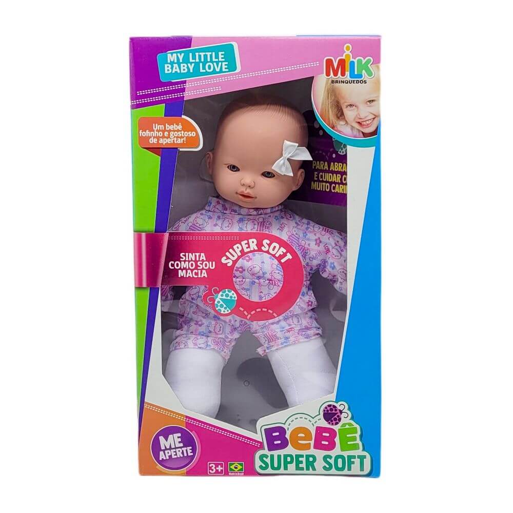 BONECA BEBE SUPER SOFT 37X20CM 377 BONECA BEBE SUPER SOFT 377, BONECA BEBE, BRINQUEDO BONECA, BONECA BEBE SUPER SOFT, BONECA MACIA, BRINQUEDO BONECA INFANTIL Brinquedos