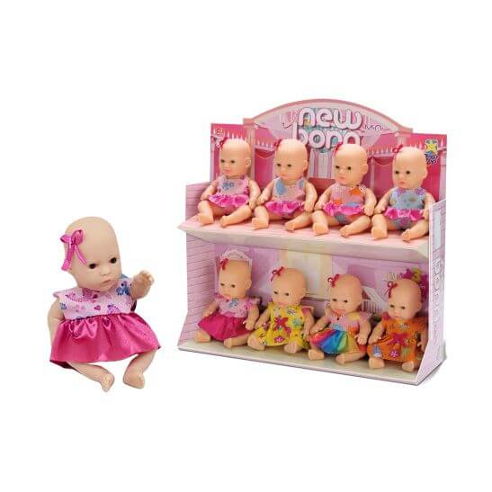 BONECA NEW BORN MINI 14CM 8236 MINI BONECA NEW BORN 8236, MINI BONECA, BRINQUEDO BONECA MENINA, BRINQUEDO MINI BONECA, BONECA PLASTICO, BONECO LACO Brinquedos
