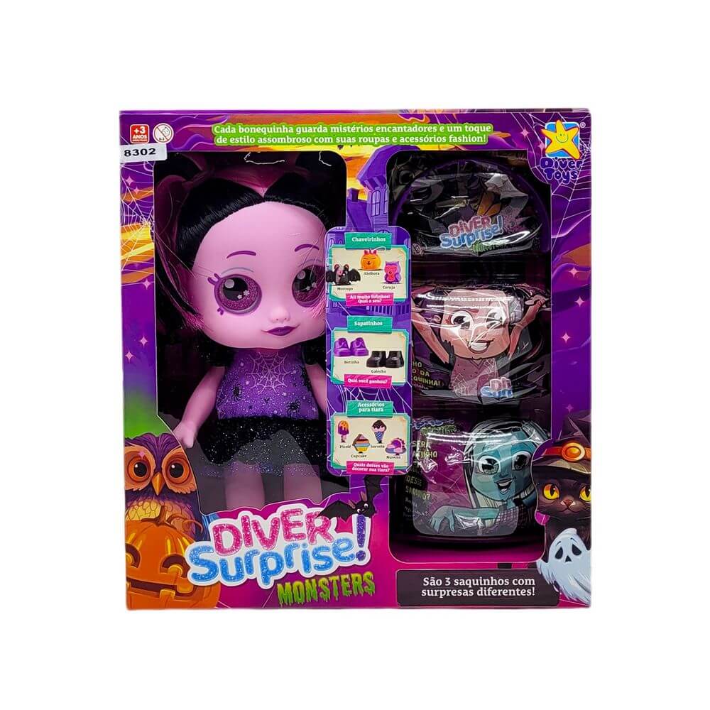 BONECA DIVER SURPRISE VAMPIRESCA 8302 BONECA DIVER SURP. VAMPIRESCA 8302, BONECA, DIVER SURPRISE, BONECA DIVER SURPRISE, DIVER SUPRISE MONSTERS, VAMPIRESCA, BONECA VAMPIRA, BRINQUEDOS Brinquedos