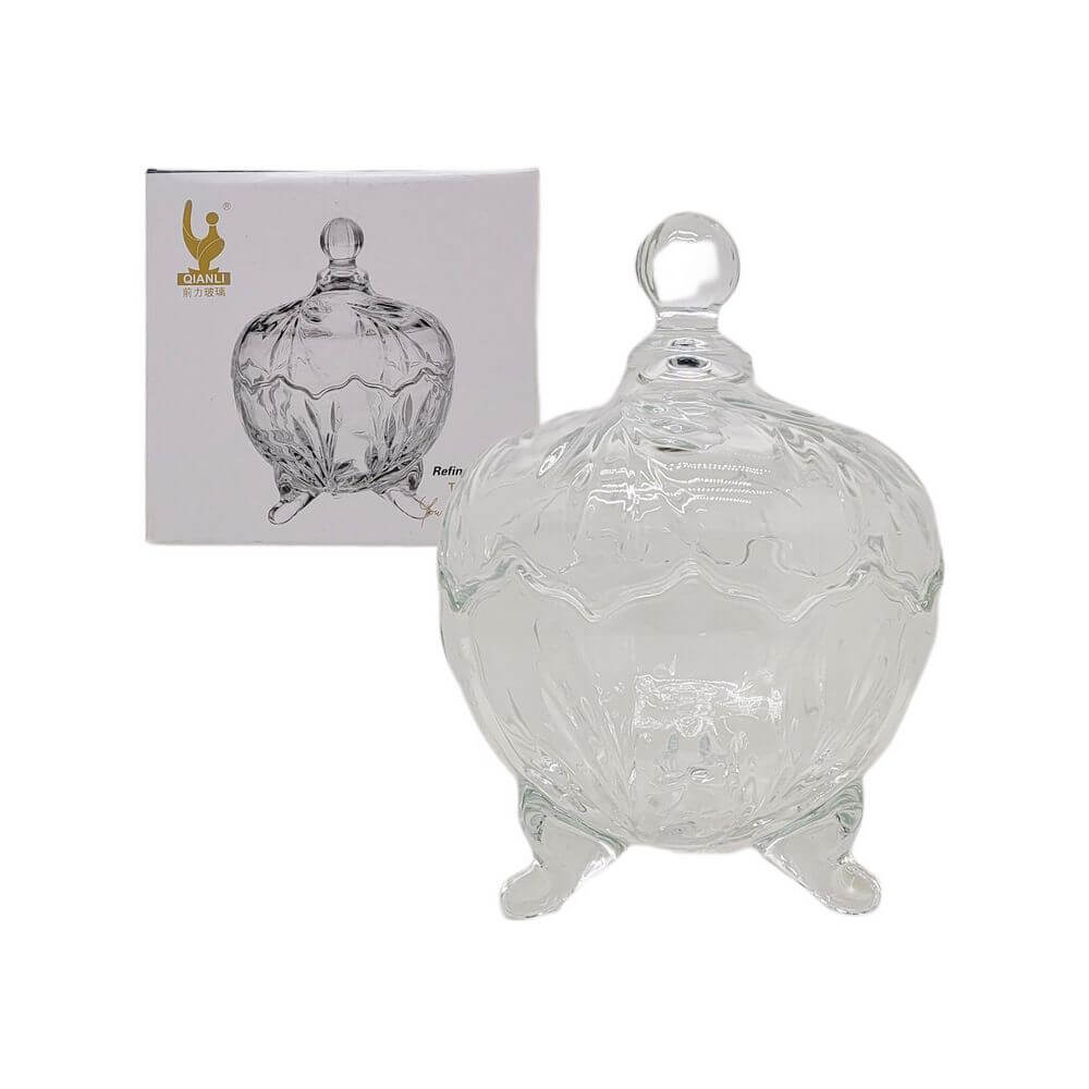 BOMBONIERE DE VIDRO 19CM DA003 POTICHE DE VIDRO DA003, POTICHE, BOMBONIERE, VIDRO, COZINHA, DECORACAO, PORTA DOCE Cozinha
