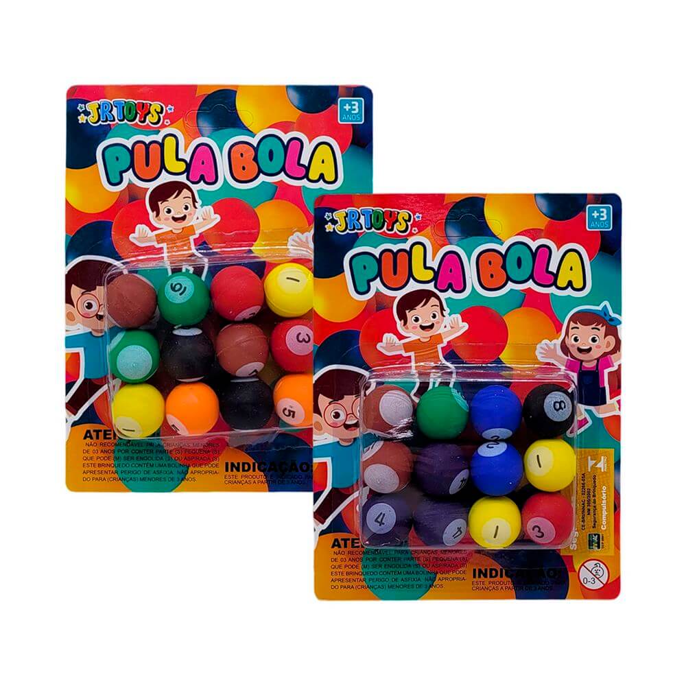 BOLA PULA BOLA 12PCS 19X14CM JR0988 KIT PULA BOLA 12PCS JR0988, PULA BOLA, KIT PULA BOLA, BOLINHAS, BOLA PULA PULA, BRINQUEDOS Brinquedos