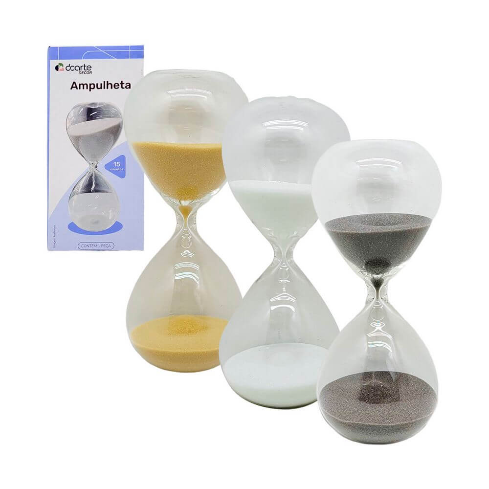 AMPULHETA VIDRO 15CM DV80145 AMPULHETA VIDRO 15CM DV80145, AMPULHETA, AMPULHETA DE VIDRO, AMPULHETA 15CM, AMPULHETA 15 MINUTOS, DECORACAO Decoracao e Presentes