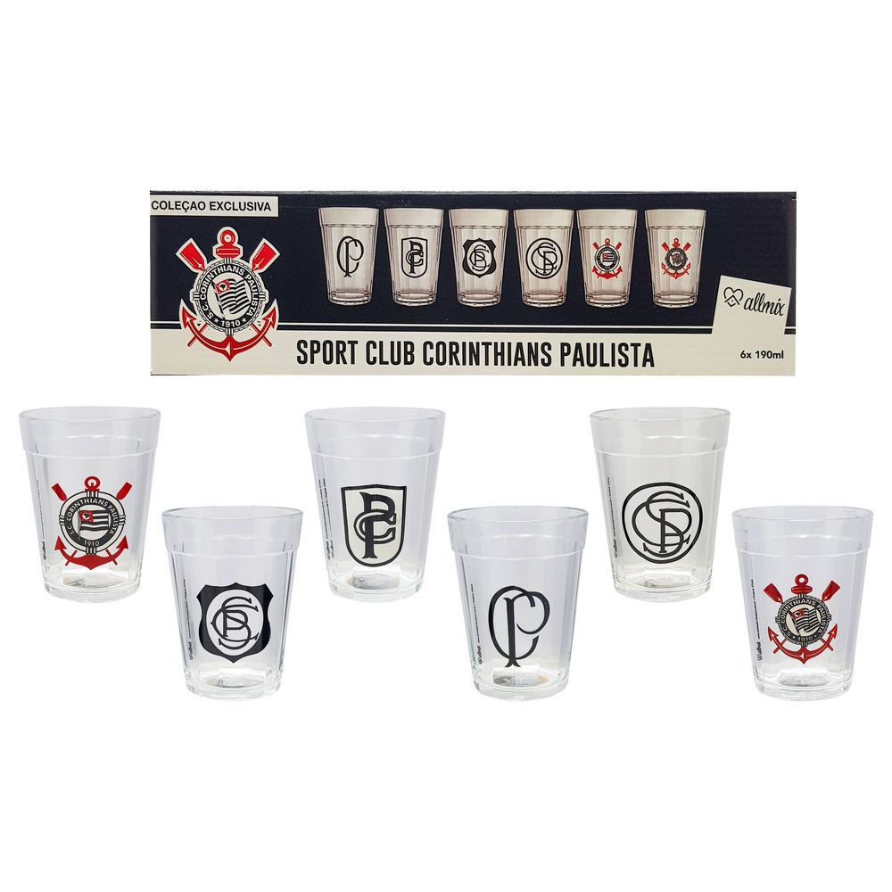 JG. C/6 COPOS CORINTHIANS 190ML 2916039 JG. C/6 COPOS CORINTHIANS 190ML 2916039, JOGO 6 COPOS CORINTHIANS 190ML, JOGO COPO CORINTHIANS, COPO AMERICANO CORINTHIANS, COPO CORNTHIANS, COPO VIDRO, COPO Times de Futebol