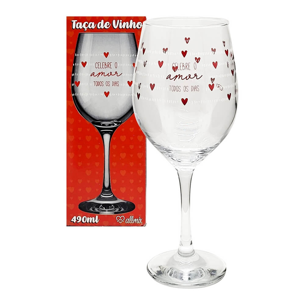 TACA DE VINHO CELEBRE 490ML 7056013 TACA DE VINHO CELEBRE 490ML 7056013, TACA DE VINHO CELEBRE O AMOR, TACA VINHO VIDRO, TACA VINHO AMOR, TACA 490ML, TACA Cozinha