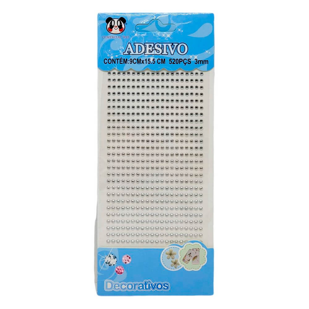 ADESIVO STRASS BRANCO 3MM DIA-BR-3 CARTELA ADESIVO STRASS DIA-BR-3, CARTELA DE ADESIVOS, STRASS, STRASS ADESIVO, CARTELA STRASS ADESIVO+ Material Escolar e Papelaria