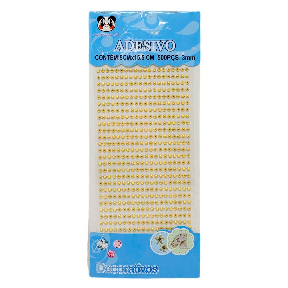 ADESIVO MEIA PEROLA OURO 3MM PER-AB-OU-3 CARTELA ADESIVO PEROLA 3MM PER-AB-OU-3, CARTELA DE ADESIVOS, PEROLA, PEROLA 3MM, PEROLA ADESIVA, CARTELA PEROLA ADESIVA Material Escolar e Papelaria