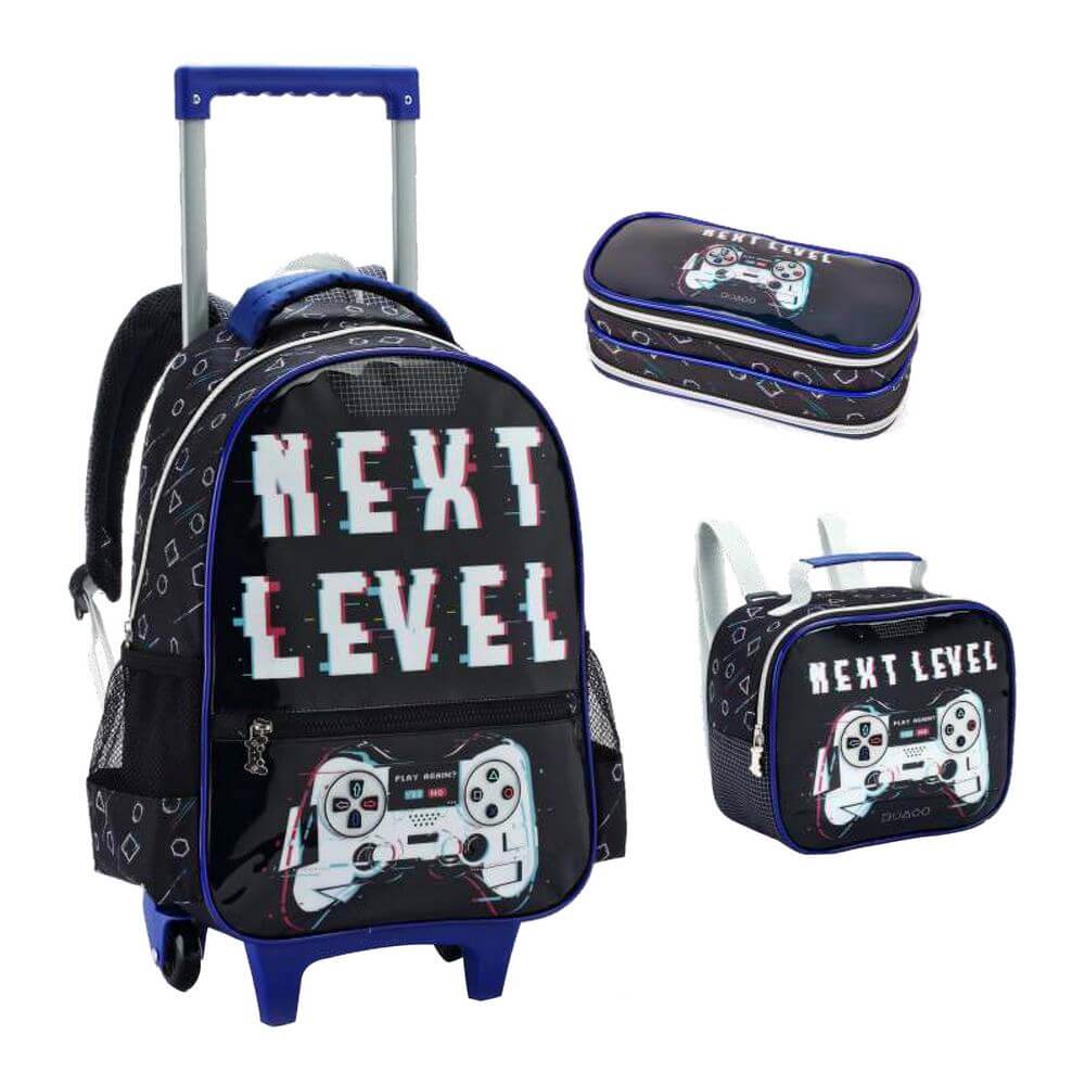 KIT MOCHILA MASC. NEXT LEVEL 3PCS DL1790 KIT MOCHILA NEXT LEVEL 3PCS DL1790, MOCHILA, MOCHILA INFANTIL, MOCHILA COM RODAS, KIT MOCHILA, MOCHILA NEXT LEVEL, MOCHILA GAMER, ESTOJO, LANCHEIRA, ESCOLA Material Escolar e Papelaria