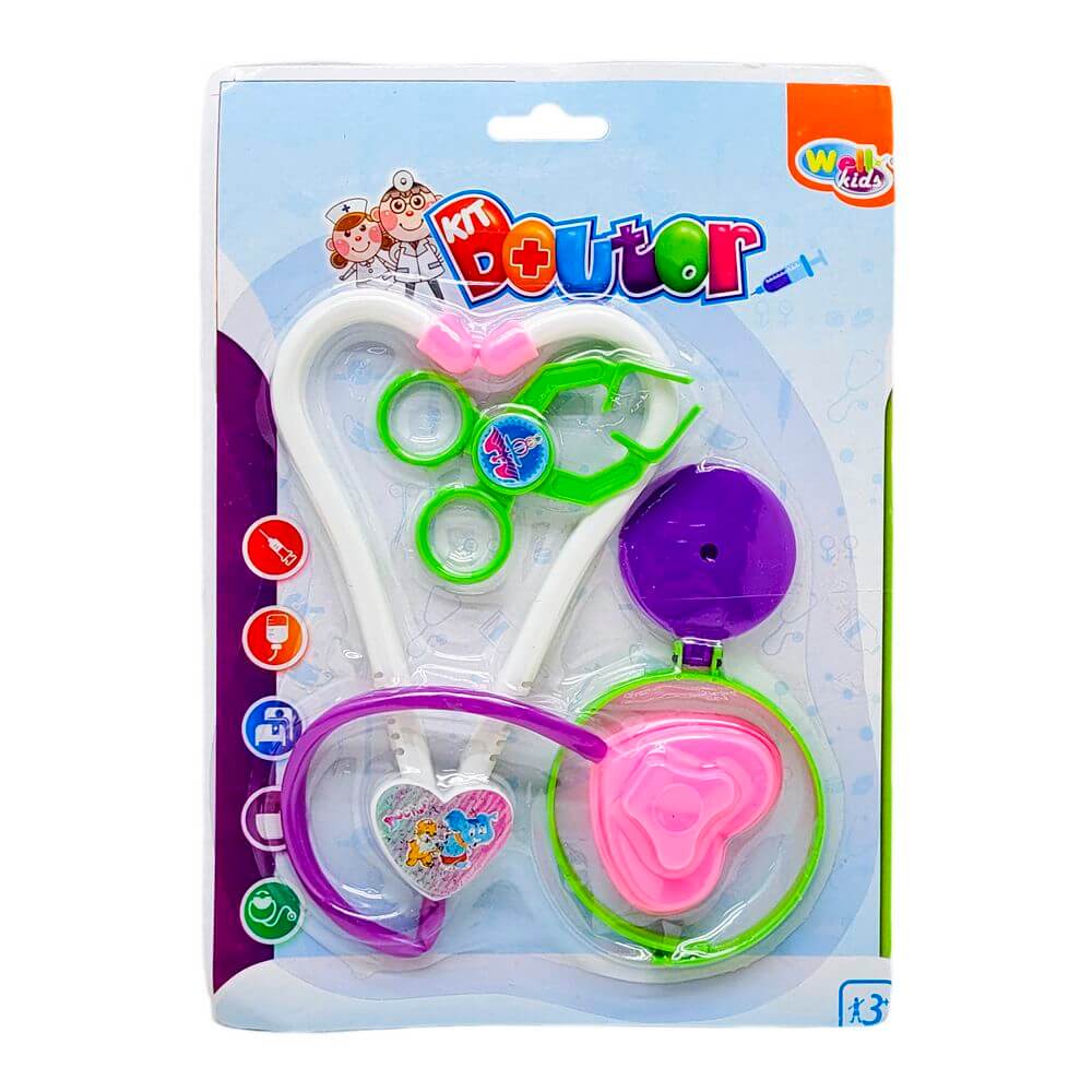 KIT MEDICO 3PCS 21X15CM WB3014 KIT DOUTOR 3PCS WB3014, KIT DOUTOR, KIT MEDICO, BRINQUEDO MEDICO, ESTETOSCOPIO, BRINQUEDOS Brinquedos