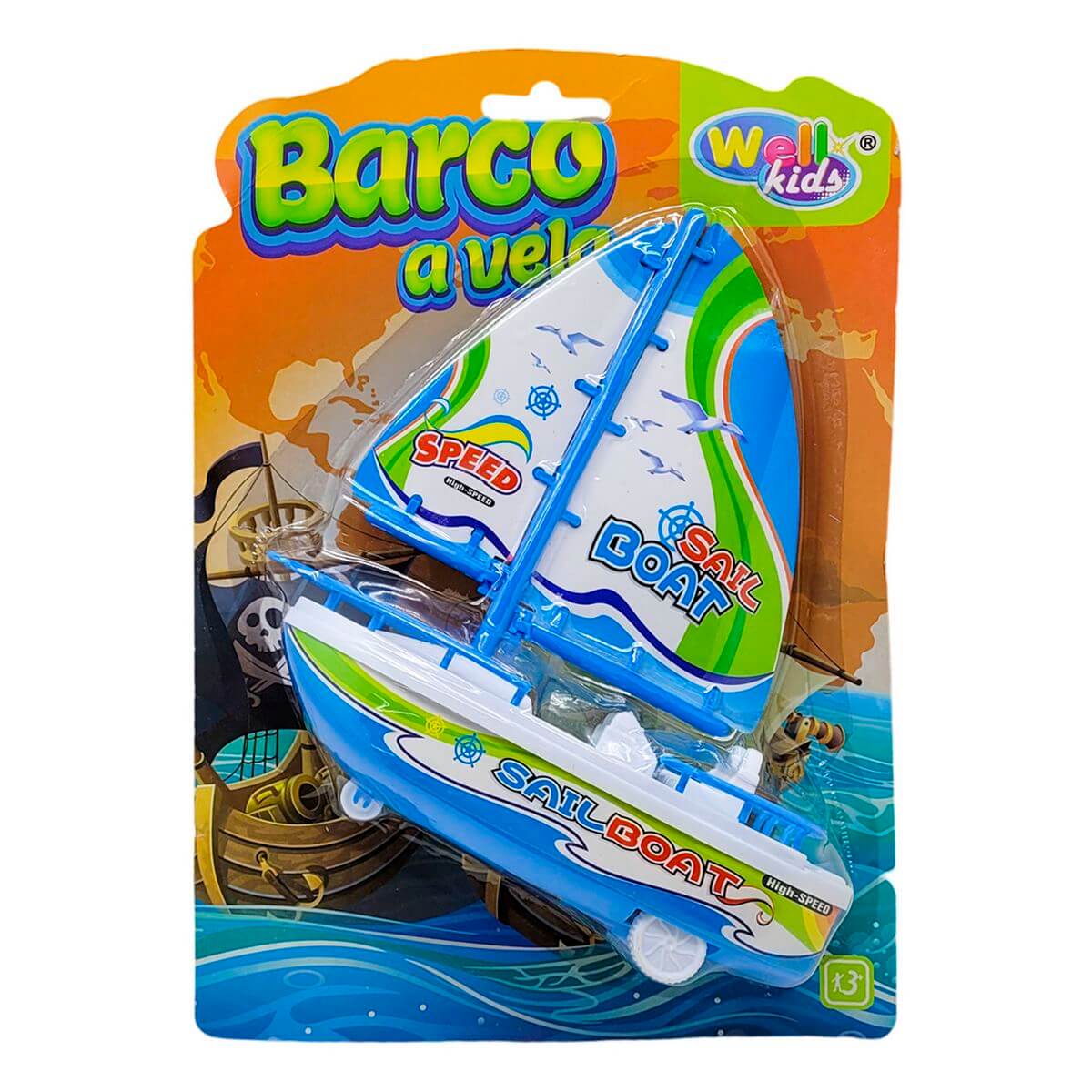 BARCO A VELA A CORDA 23CM WB6082 BARCO A VELA A CORDA WB6082, BARCO, BARCO A VELA, BARCO A CORDA, BRINQUEDOS Brinquedos