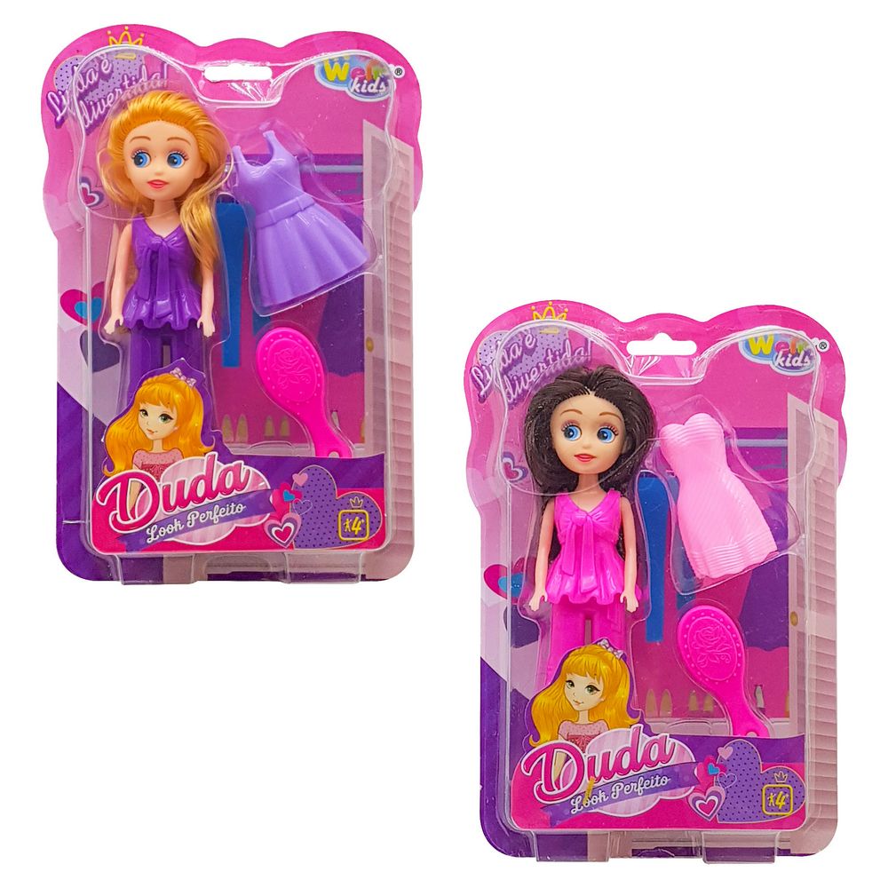 BONECA C/ ACESSORIOS DUDA 22CM WB6746 BONECA DUDA LOOK PERFEITO WB6746, BONECA DUDA LOOK PERFEITO, BONECA LOOK PERFEITO, BONECA DUDA, BONECA MUDA ROUPA, BONECA TROCA ROUPA, BONECA Brinquedos
