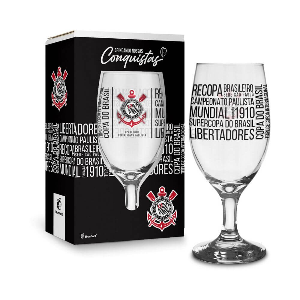TACA VIDRO 330ML CORINTHIANS 12078 TACA VIDRO 330ML CORINTHIANS 12078, TACA, TACA DE VIDRO, TACA 300ML, CORINTHIANS, TACA CORINTHIANS, TACA DE TIME, FUTEBOL, TACA CONQUISTAS, TACA CONQUISTAS CORINTHIANS Times de Futebol