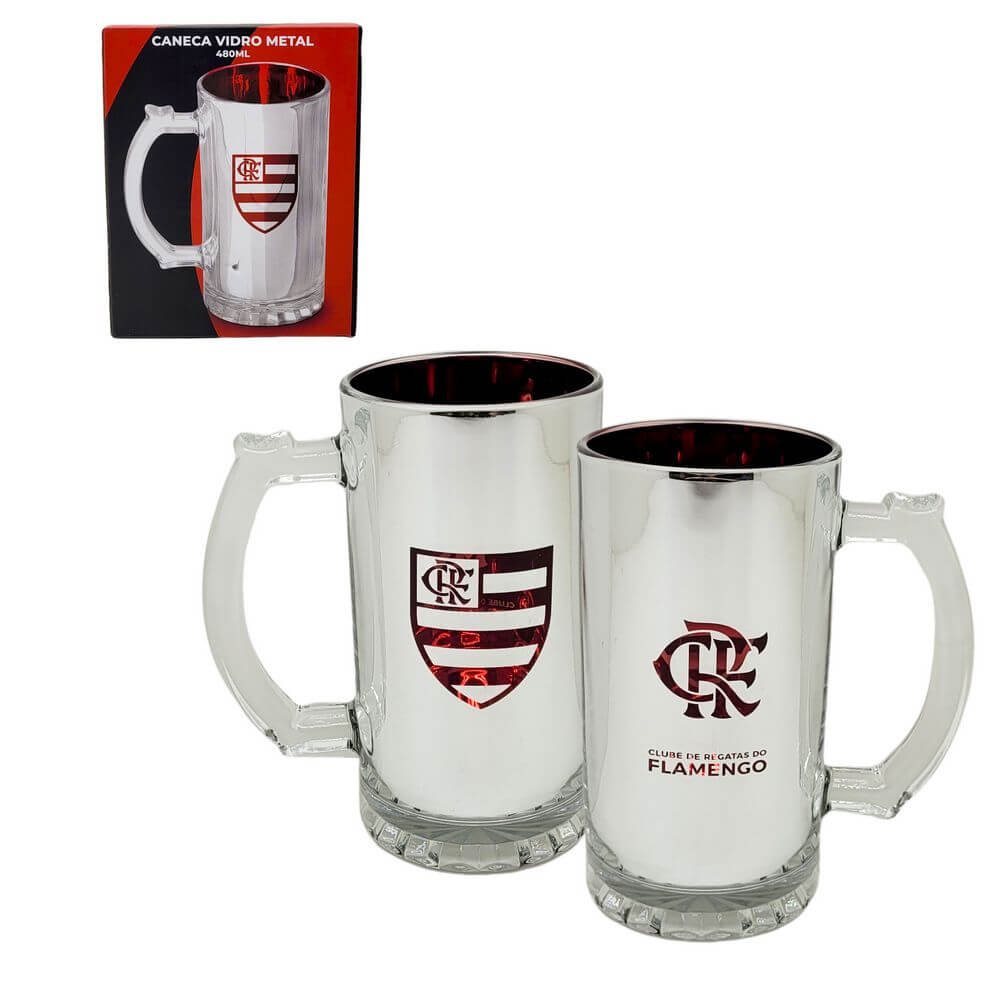CANECA VIDRO ELETROSTATICA FLAMENGO 480ML 13385 CANECA VIDRO FLAMENGO 480ML 13385, CANECA, CANECA DE VIDRO, CANECA FLAMENGO, CANECA 500ML, FLAMENGO, TIME, FUTEBOL Times de Futebol