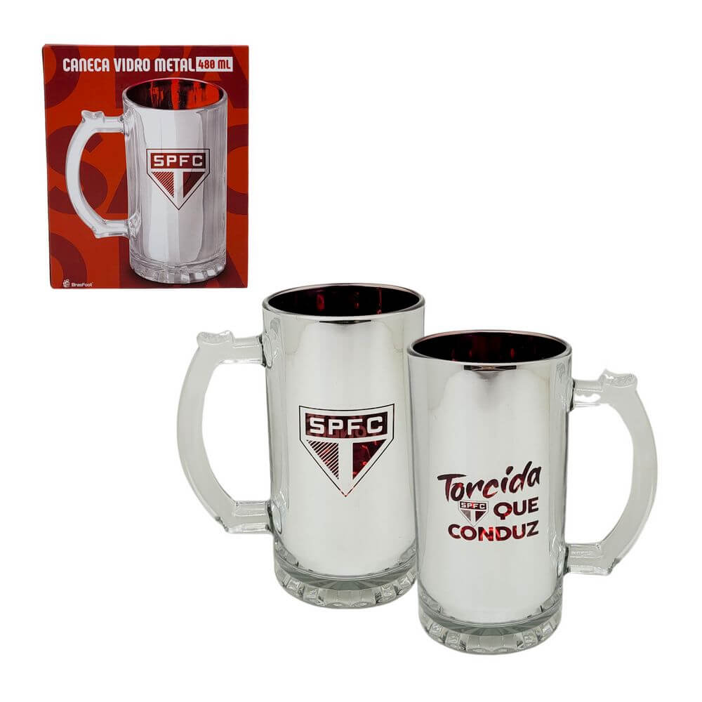 CANECA VIDRO ELETROSTATICA SAO PAULO 480ML 13890 CANECA VIDRO SAO PAULO 480ML 13890, CANECA, CANECA DE VIDRO, CANECA SAO PAULO, CANECA 500ML, SAO PAULO, FUTEBOL, TIME Times de Futebol