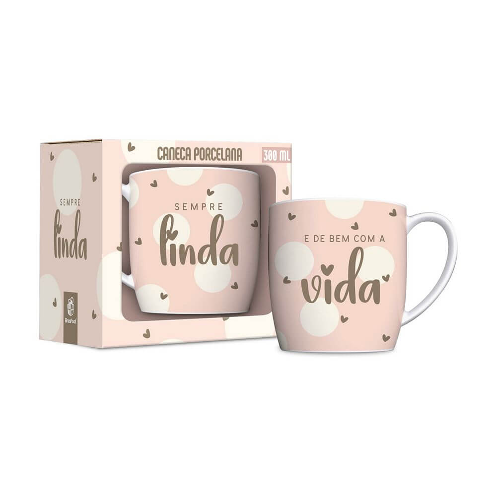 CANECA BRASFOOT 360ML LINDA 14176 CANECA PORCE.LINDA 300ML 14176, CANECA, CANECA DE PORCELANA, CANECA LINDA, CANECA 300ML, SEMPRE LINDA Cozinha