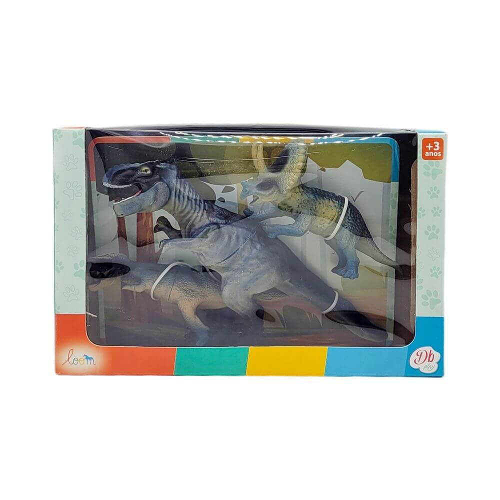 ANIMAL DE VINIL DINO C/3 PCS 27X17 CM VB336 KIT C/3 DINOSSAUROS VB336, DINO, DINOSSAURO, KIT DINO, BRINQUEDO DINO, BRINQUEDOS Brinquedos