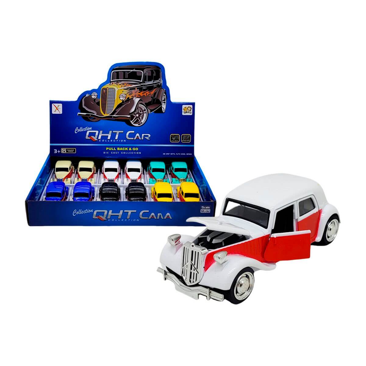 CARRO A FRICCAO DE METAL ANTIGO XZ-2559 CARRO ANTIGO PULLBACK XZ-2559, CARRO ANTIGO, CLASSICO, CARRINHO, PULLBACK, BRINQUEDOS Brinquedos