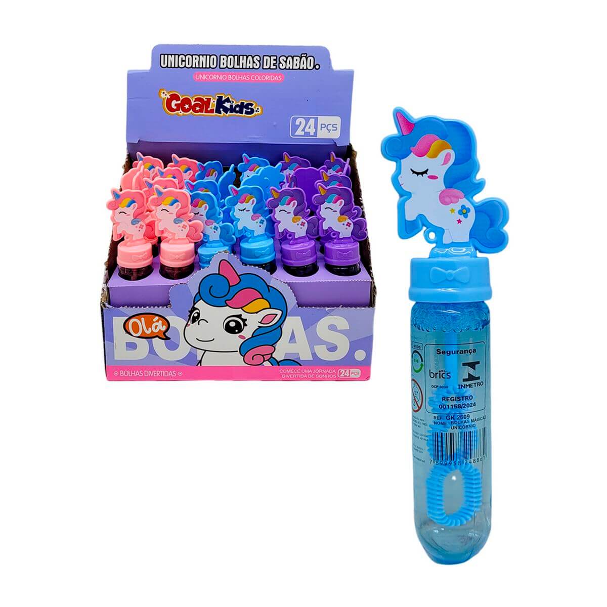 BOLHA DE SABAO 14CM UNICORNIO GK2609 MINI BOLHA DE SABAO UNICORNIO GK2609, BOLHA DE SABAO, MINI BOLHA, UNICORNIO, BRINQUEDOS Brinquedos