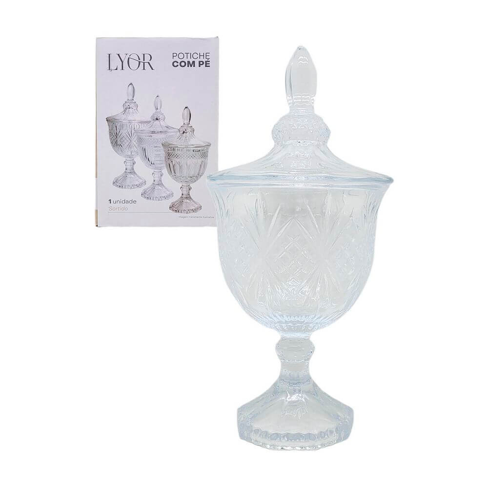 BOMBONIERE POTICHE C/ PE 25CM 221144 POTICHE C/ PE 11,5X24,5CM 221144, POTICHE, POTICHE COM PE, POTICHE 25CM, POTICHE DE CRISTAL, BOMBONIERE, DECORACAO Cozinha