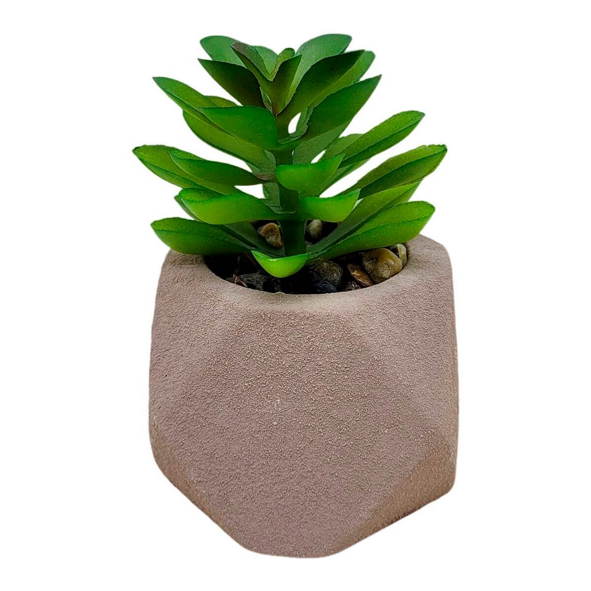 VASO C/ PLANTA 6CM 10CM CIMENTO 222062 CACHEPOT C/ SUCULENTA 222062, CACHEPOT, CACHEPOT COM SUCULENTA, VASO, PLANTA ARTIFICIAL, DECORACAO Decoracao e Presentes